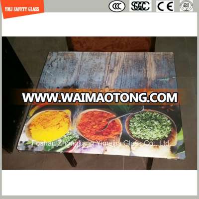 4-19mm Digital Paint/ Silkscreen Print/Acid Etch/Pattern Safety Tempered/Toughened Glass for Chopping Board, Kitchen, Home Decoration with SGCC/Ce&CCC&ISO